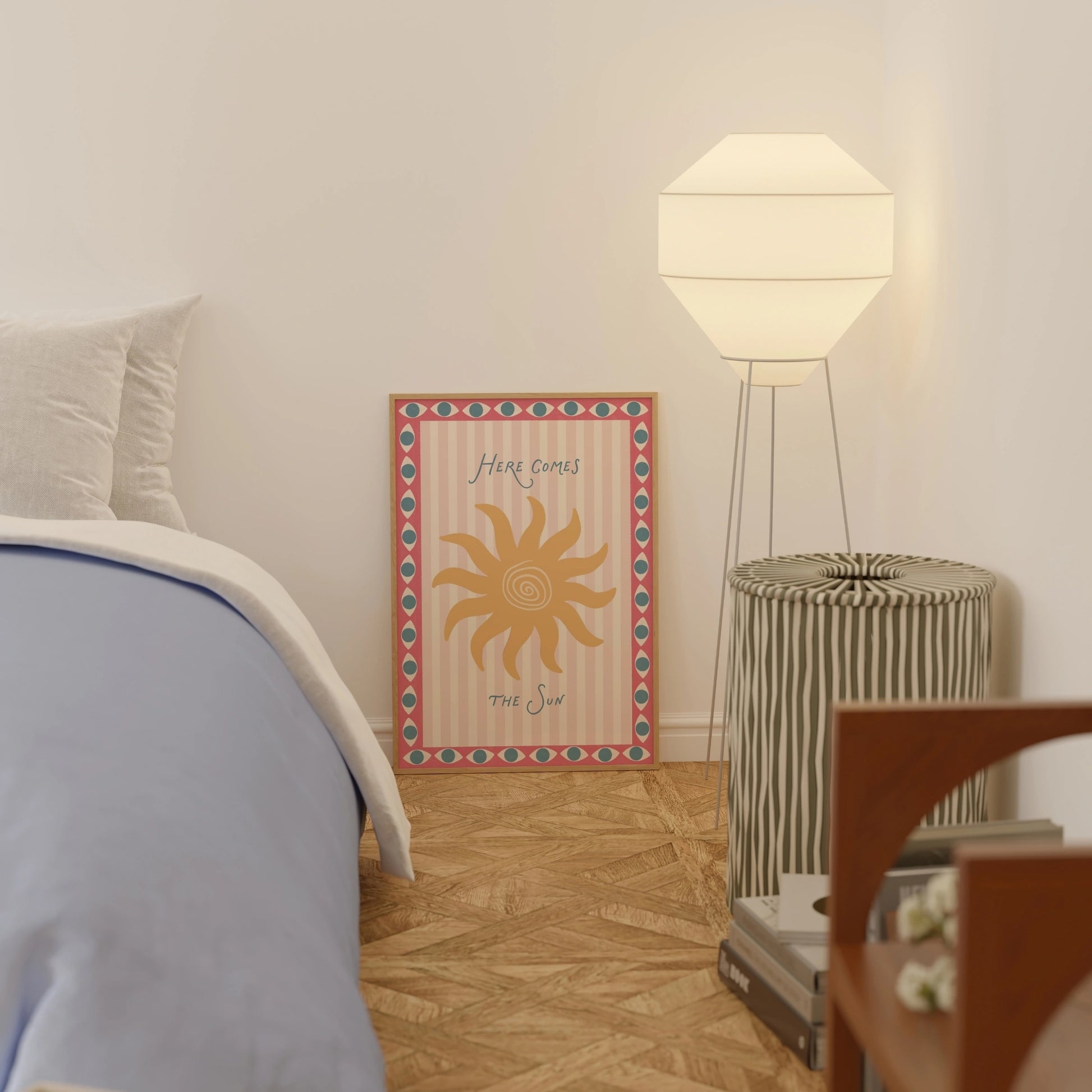 Pink Striped Sunshine Artwork
