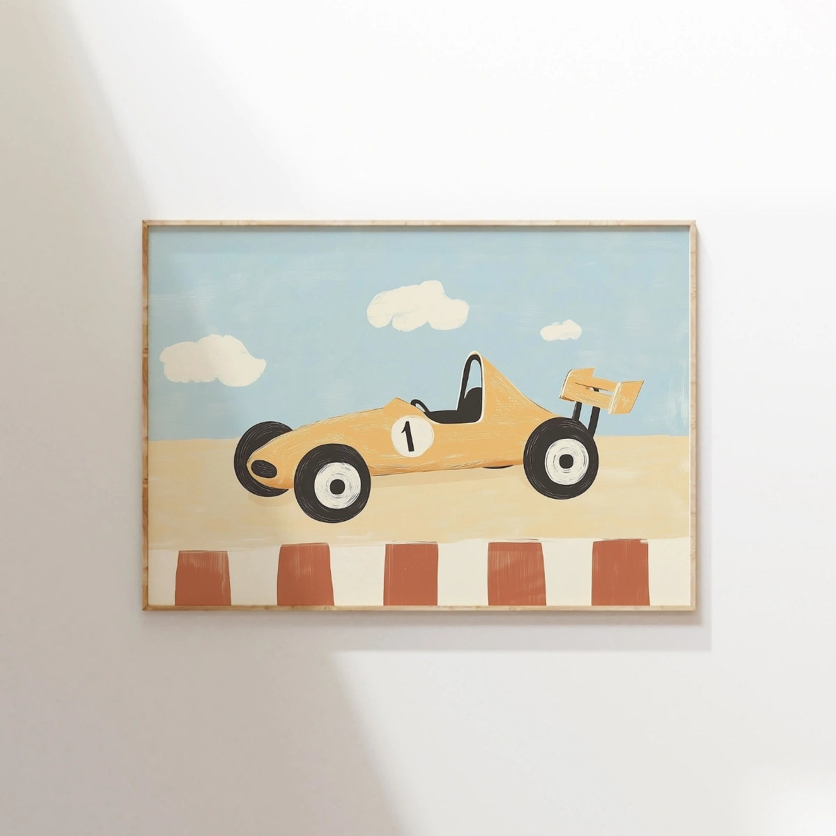 Stampa per Cameretta Auto da Corsa – Simpatico Quadretto con Veicolo per Bambini, Decorazione Camera Bambino