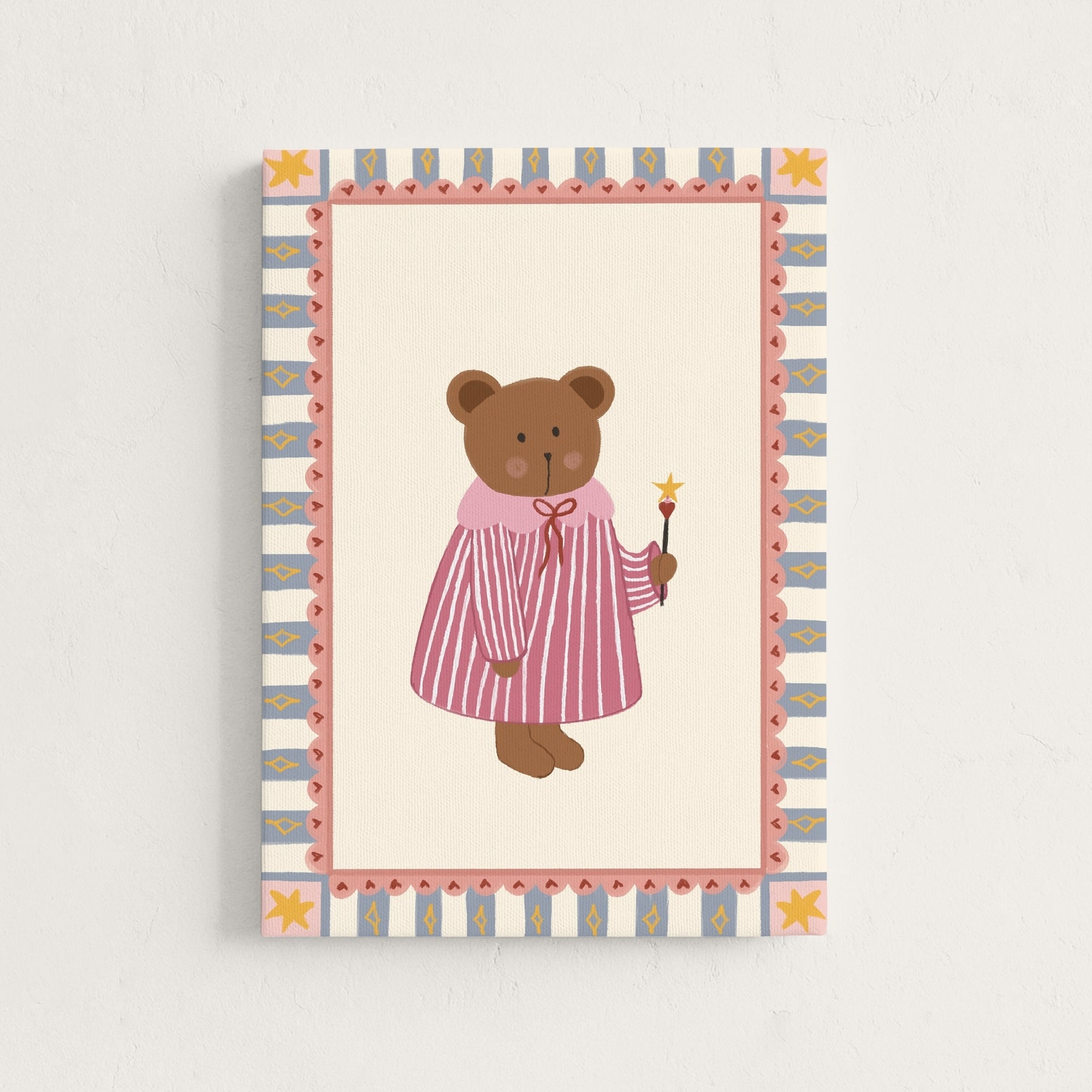 Toile imprimée pour chambre d'enfant Ours Magique