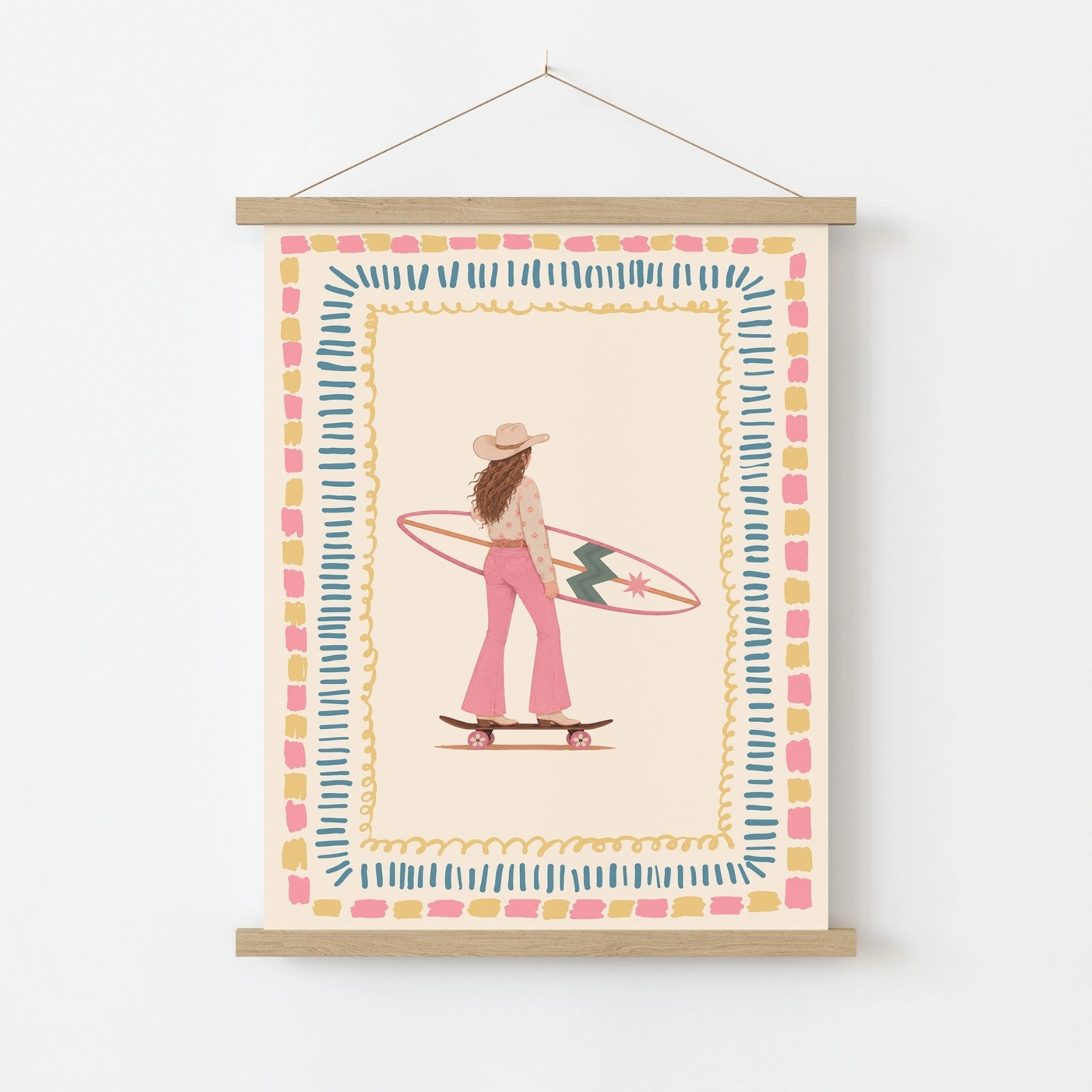Coastal Cowgirl Surfer Wall Art