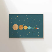 Solar System Planet Lineup – Nursery & Kids Wall Art