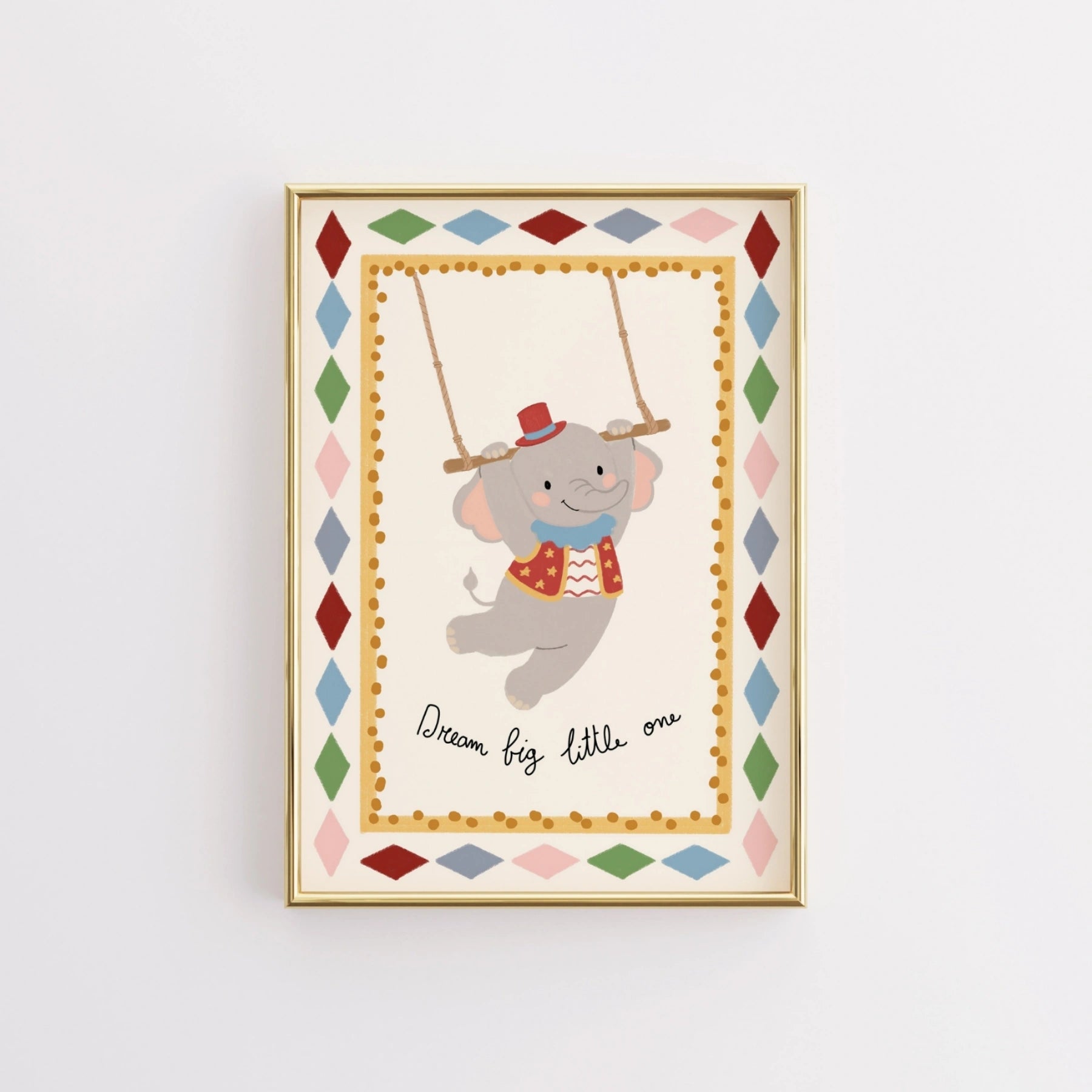 Stampa nursery con elefante del circo