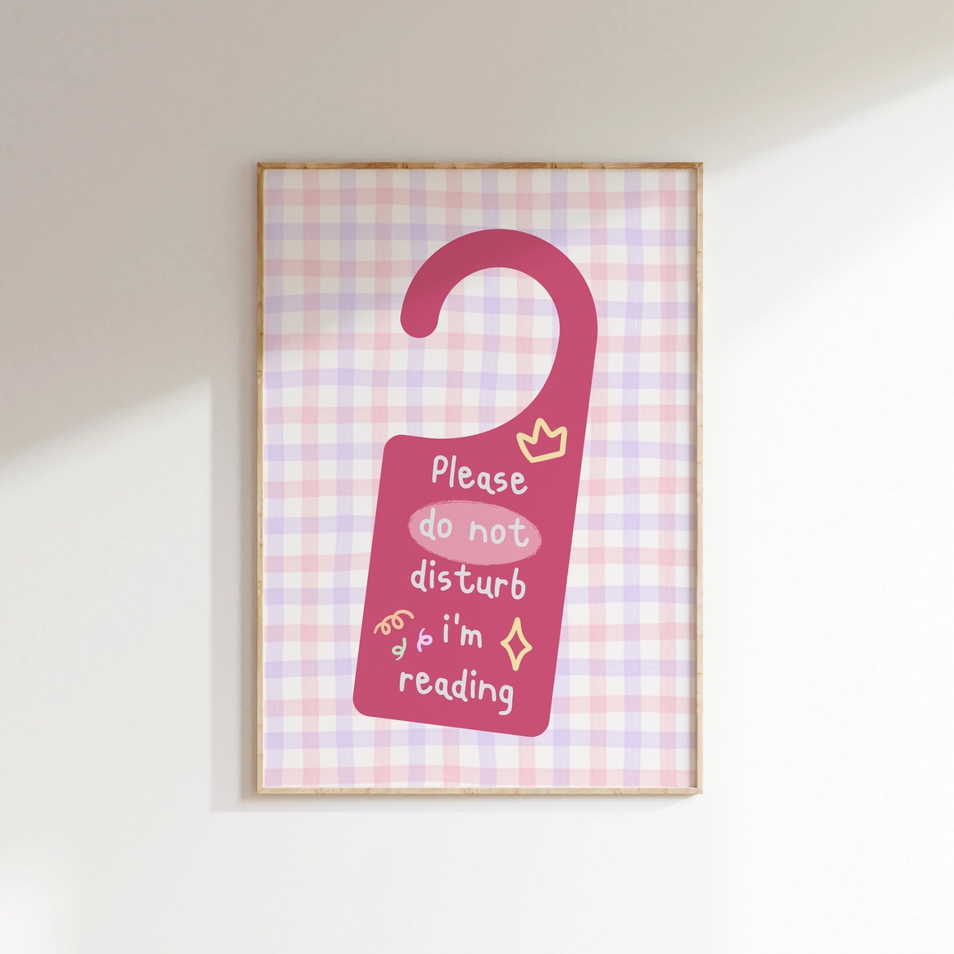 Affiche de porte rose « Veuillez ne pas déranger, je lis »