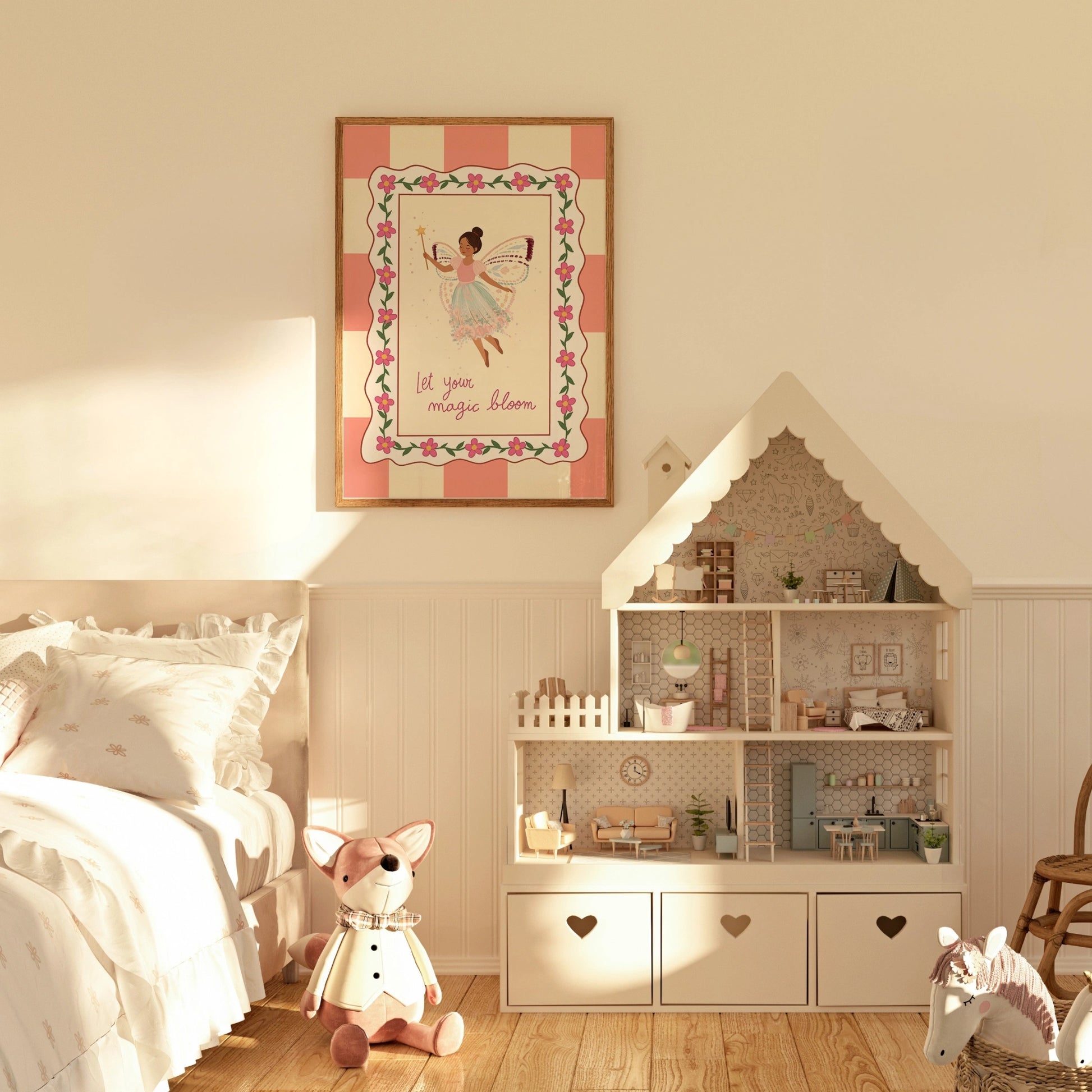 Pink Fairy Girl Nursery Print