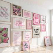 Pink Bookish Wall Art Bundle – 100+ Printable Designs