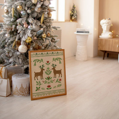 Joy Reindeer Christmas Print