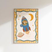 Little Astronaut by the Moon – Nursery & Kids Wall Art