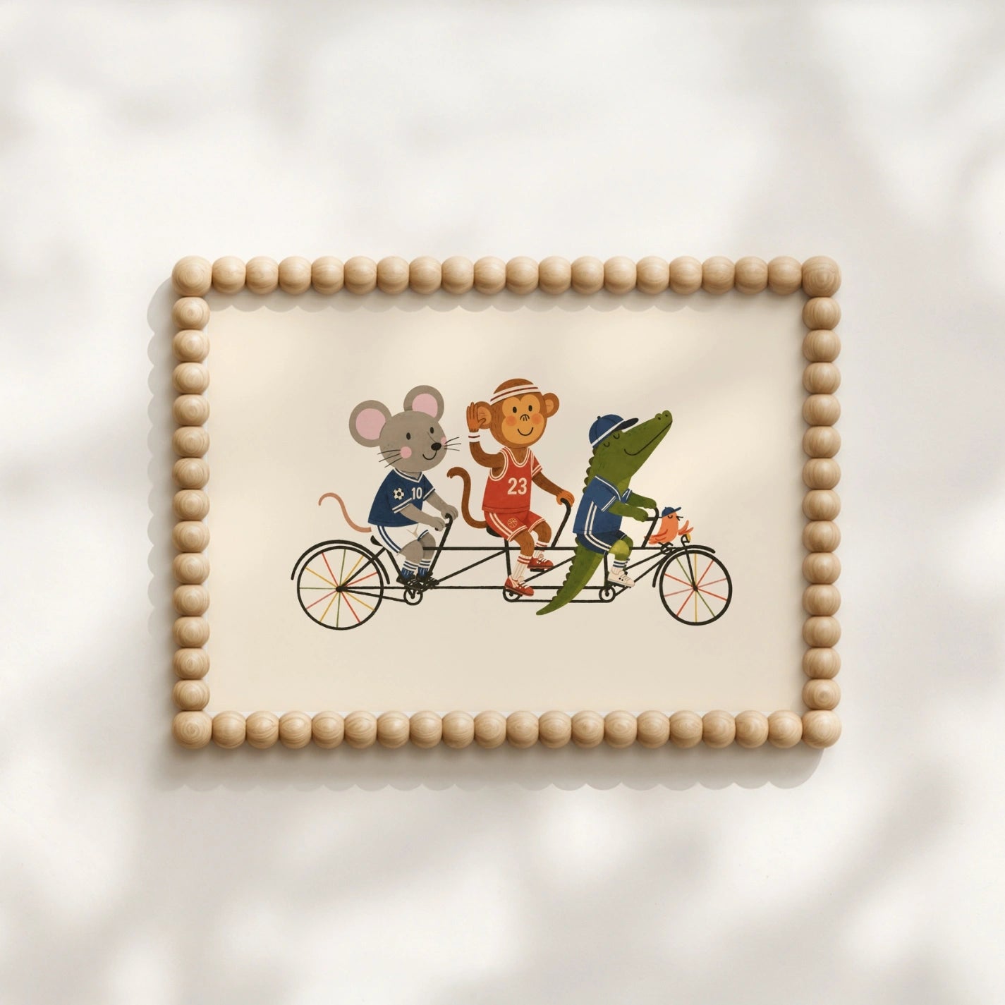 Tandem Bike Nursery Print, Kids Sports Wall Art