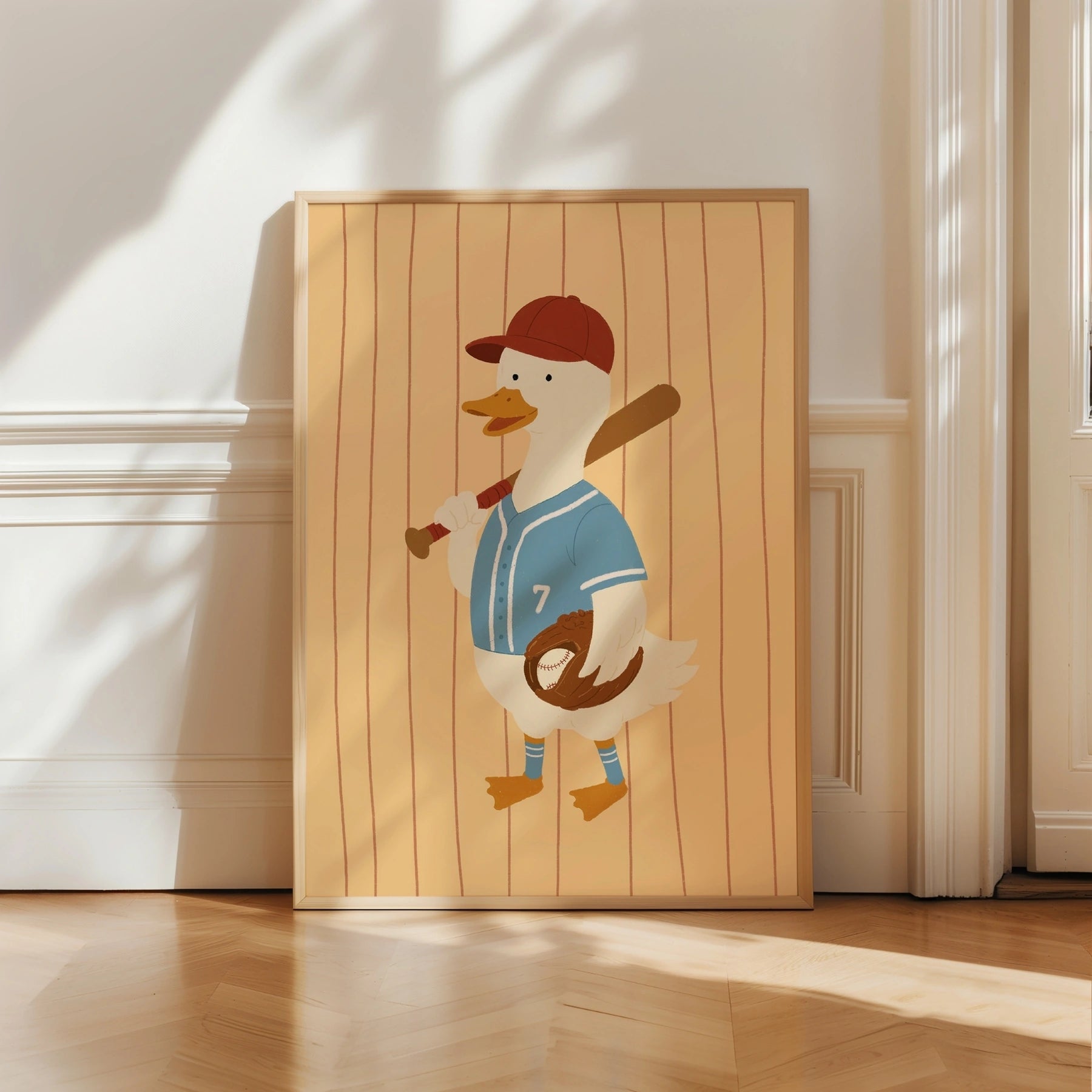 Baseball Duck Nursery Wall Art