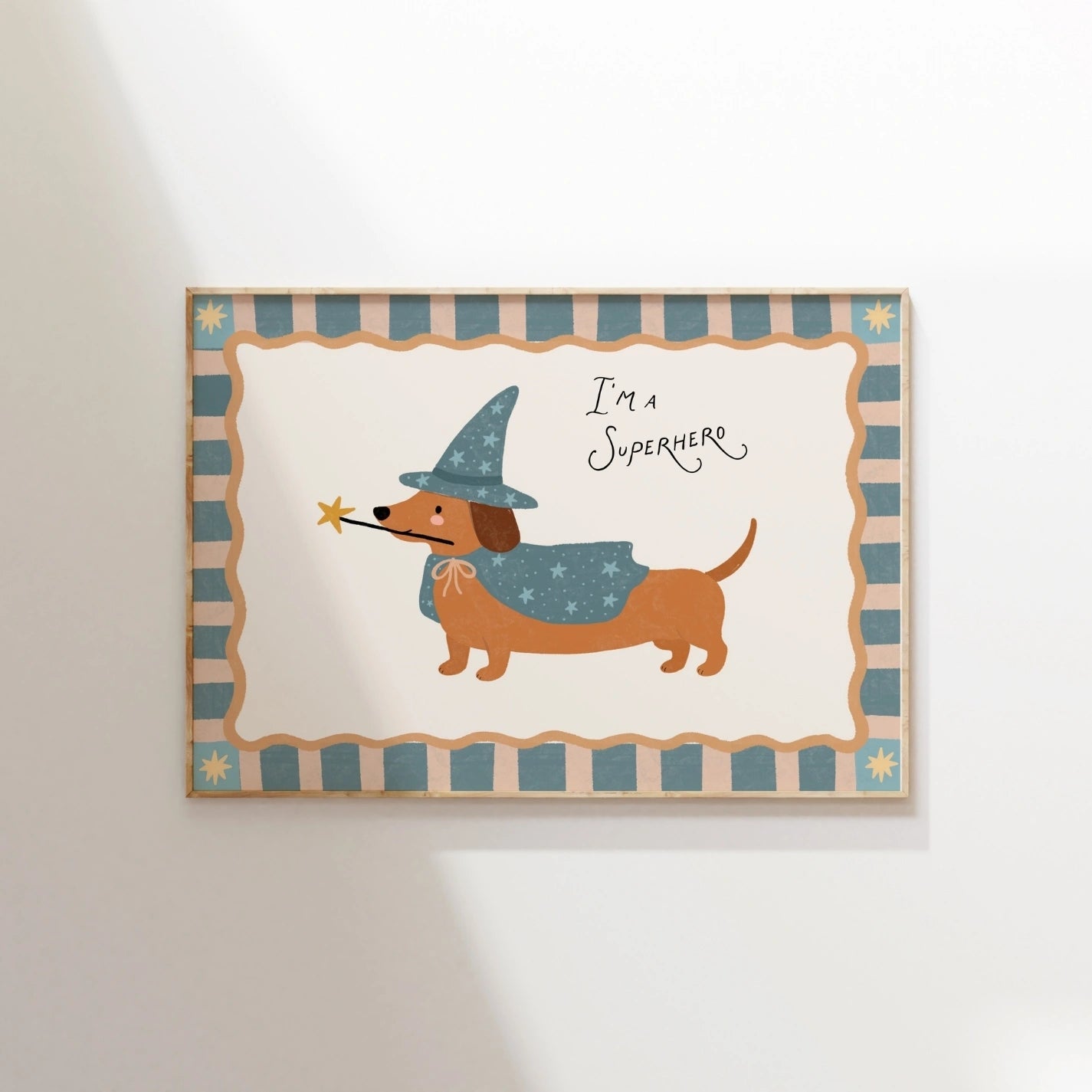 Cute Dog Nursery Print, Whimsical Kids Decor