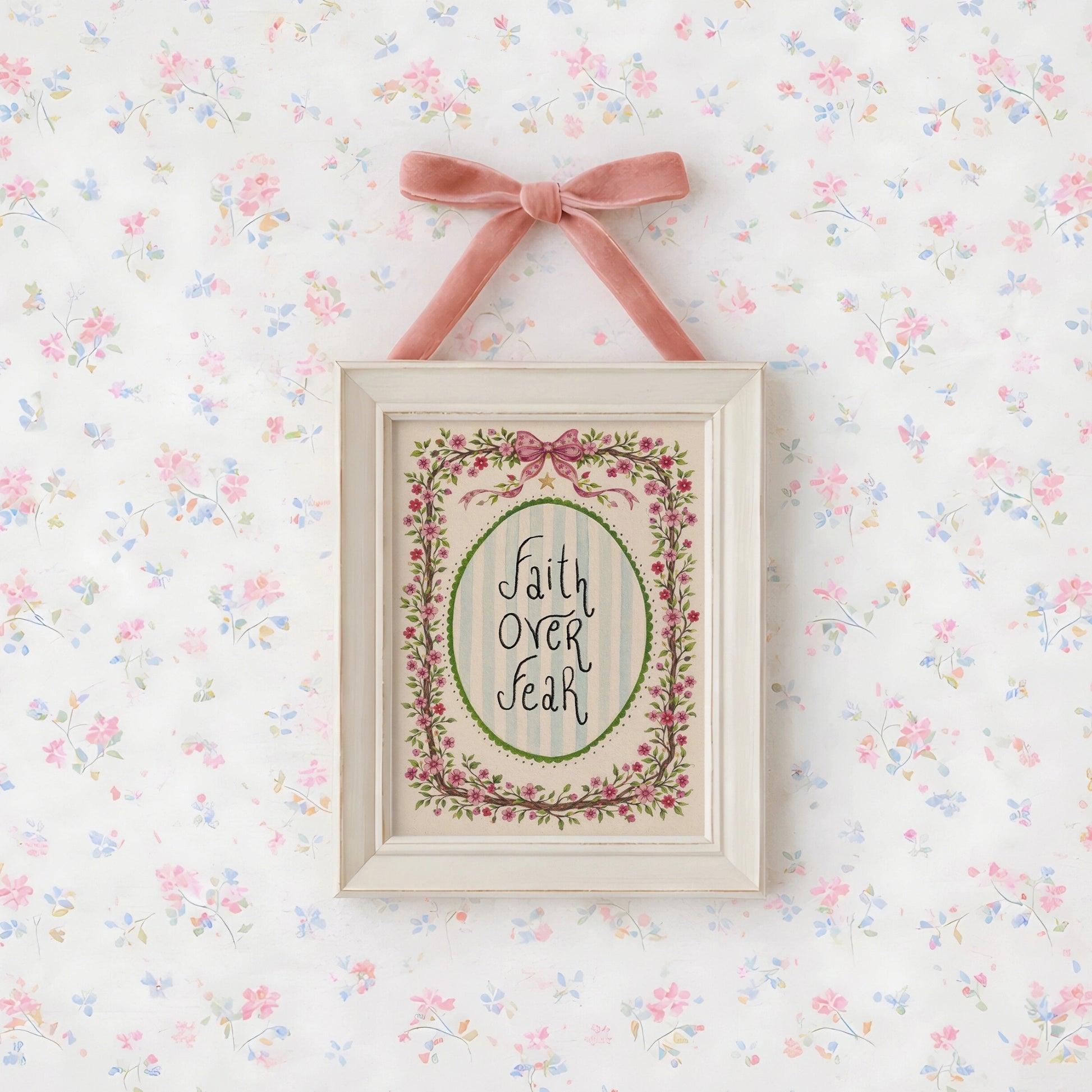 Art mural chrétien « La foi plutôt que la peur »