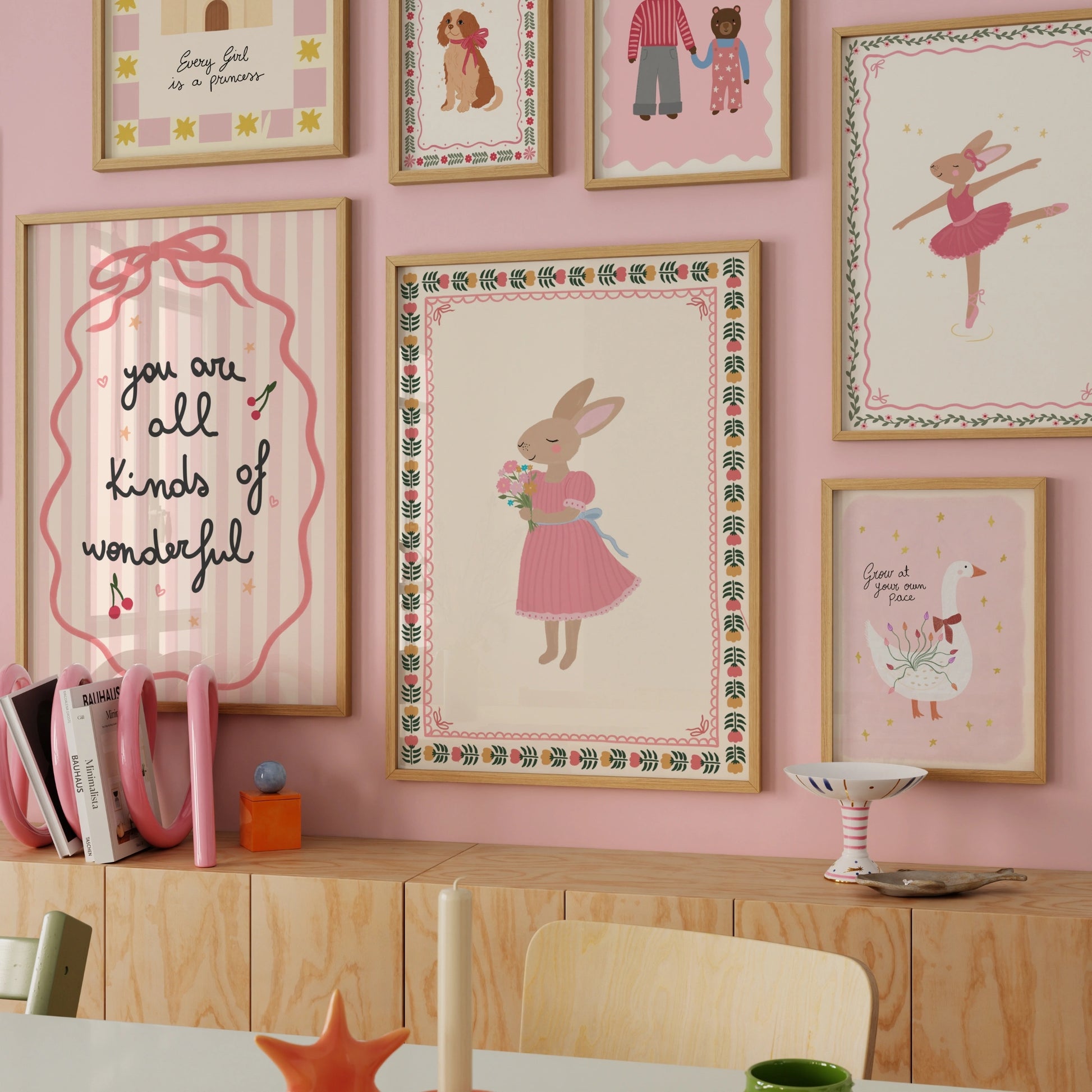 Handmade Pink Nursery Decor, over 180 prints