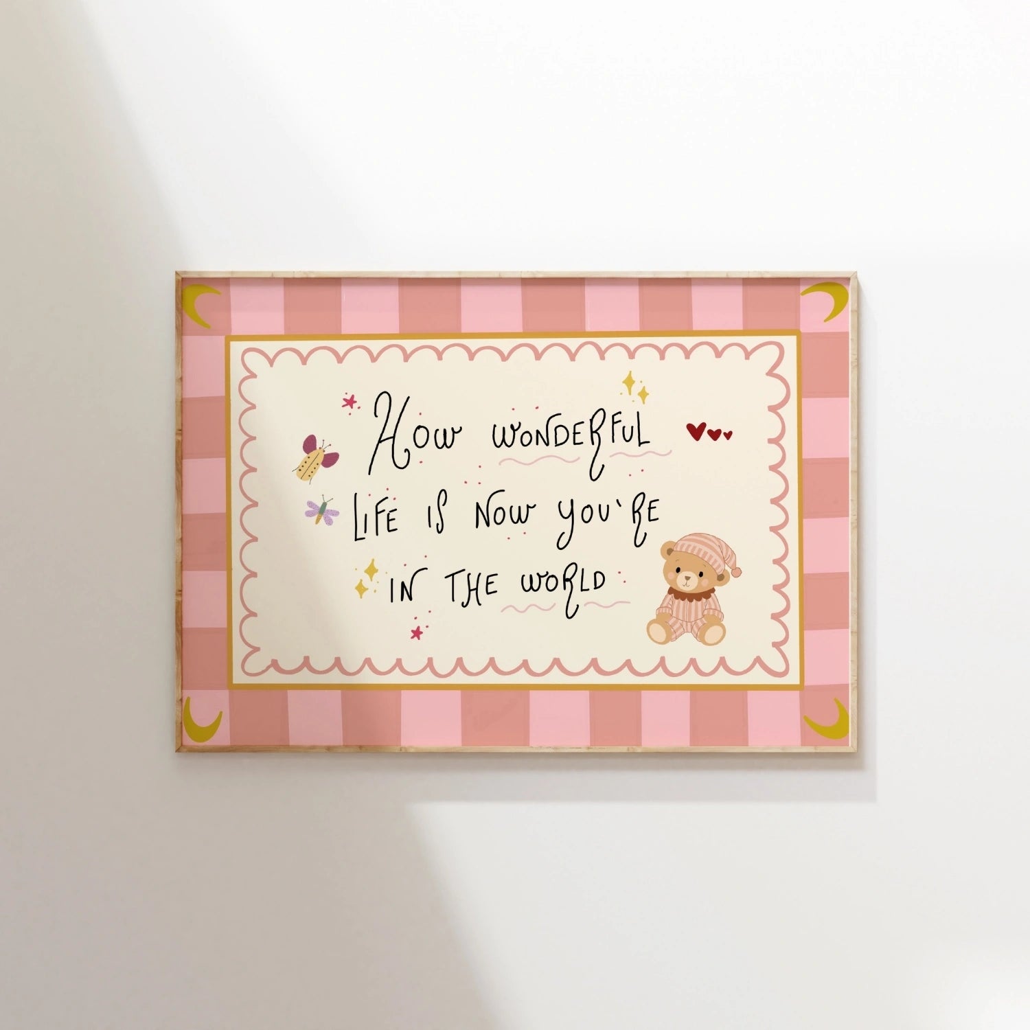 How Wonderful Life Is Nursery Wall Art, Girls Room Decor