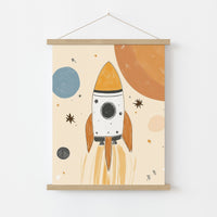 Rocket Ship Wall Art – Space Nursery Poster