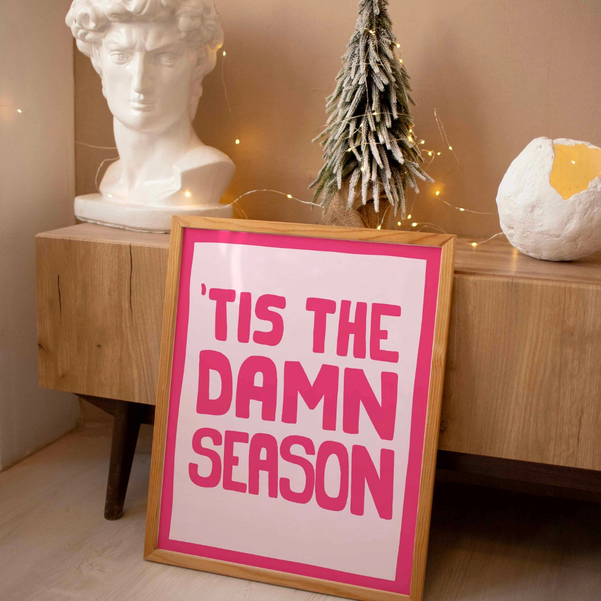 Trendy Pink Christmas Wall Art