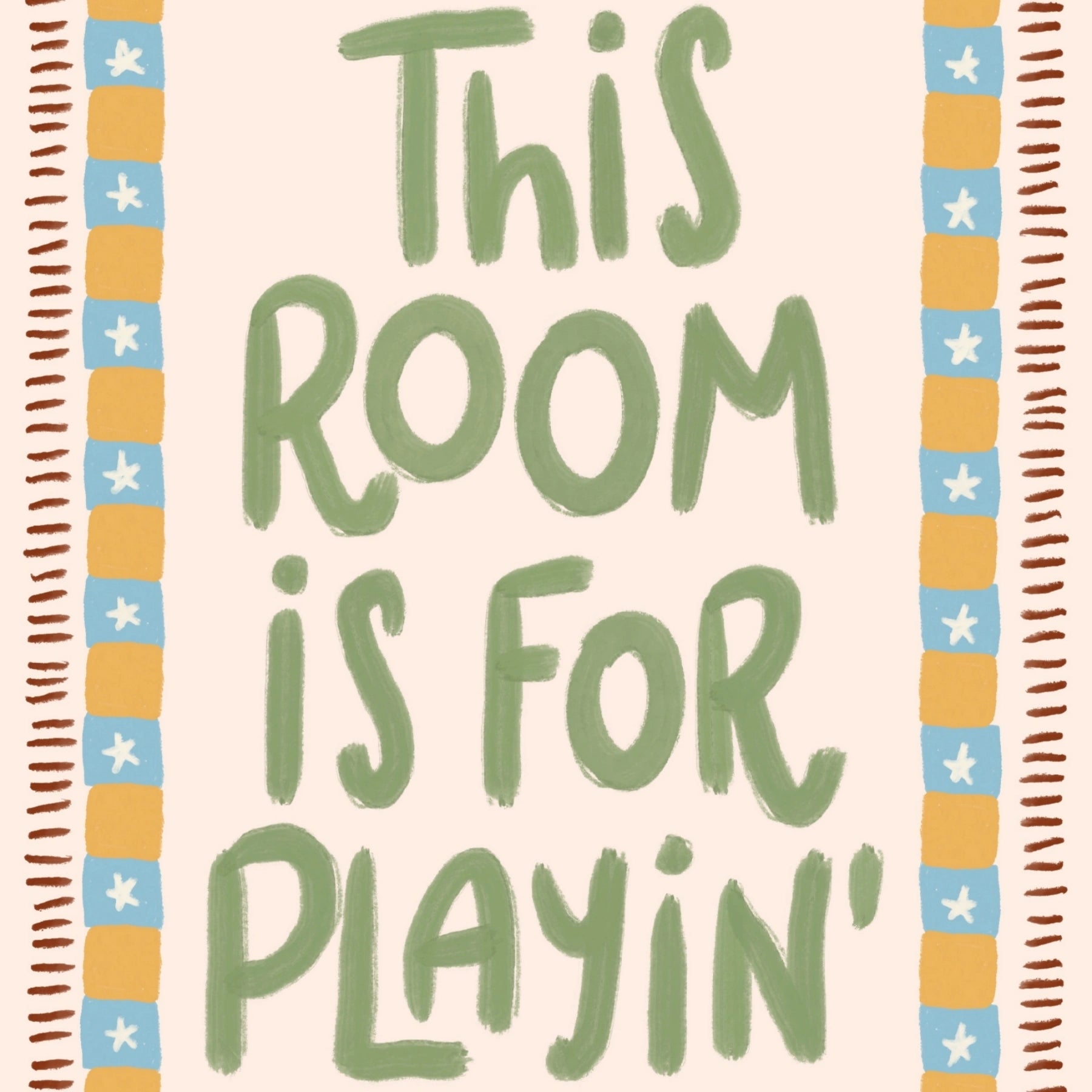 This Room Is For Playin Nursery Wall Art, Colorful Kids Decor
