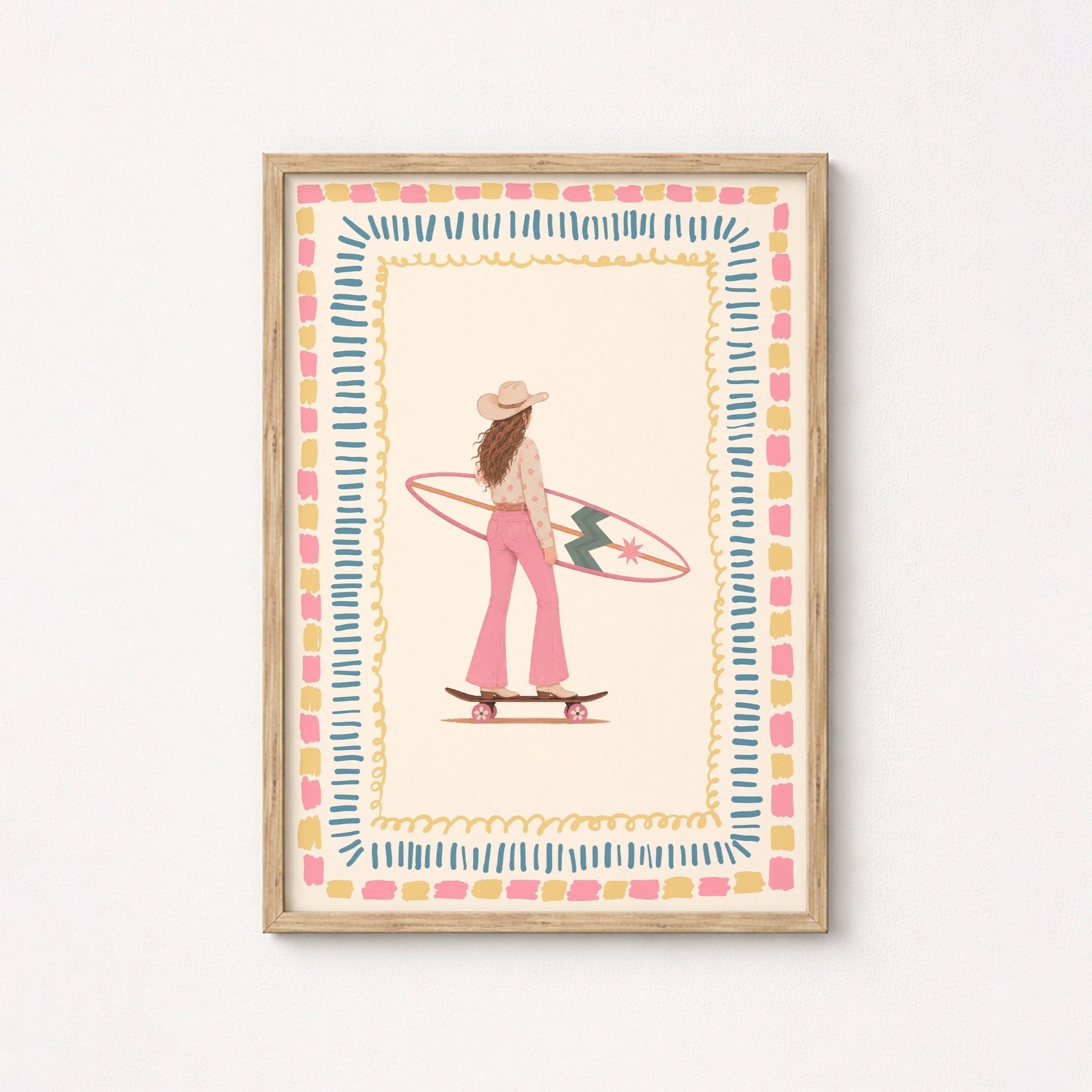 Coastal Cowgirl Surfer Wall Art