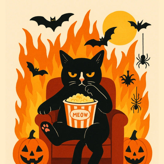Sassy Black Cat Halloween Print – Funny Spooky Wall Art