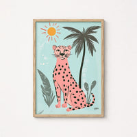 Pink Cheetah Wall Art – Tropical Animal Print