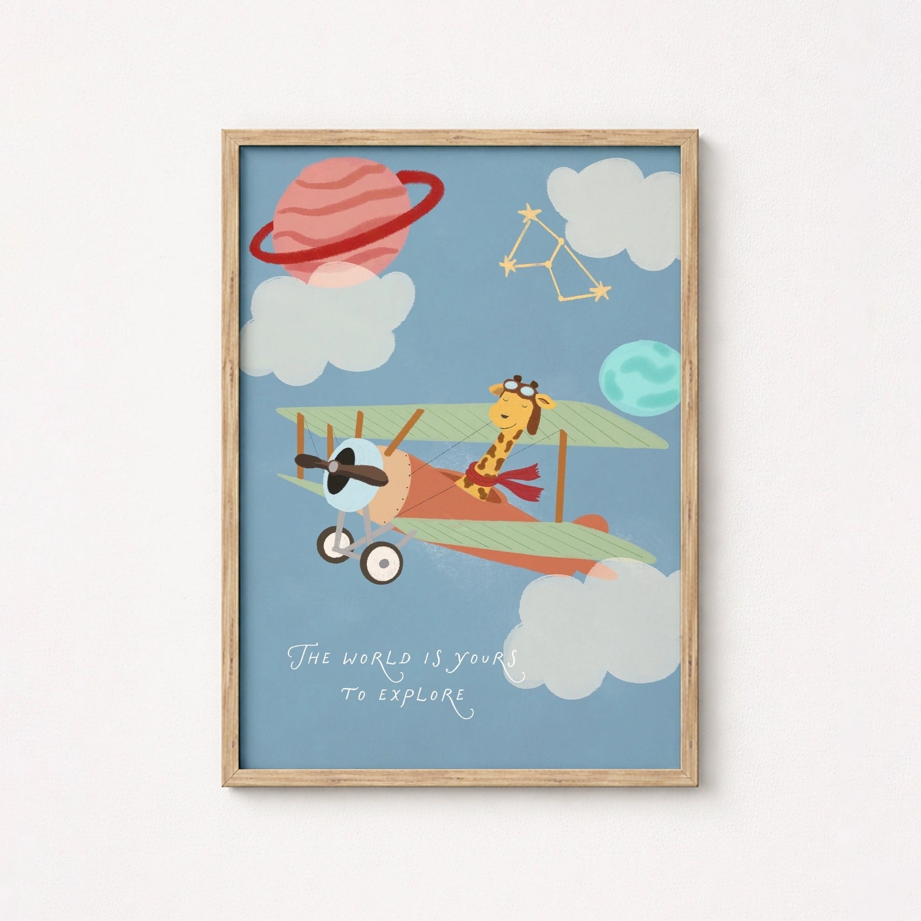 Stampa di giraffa su aeroplano