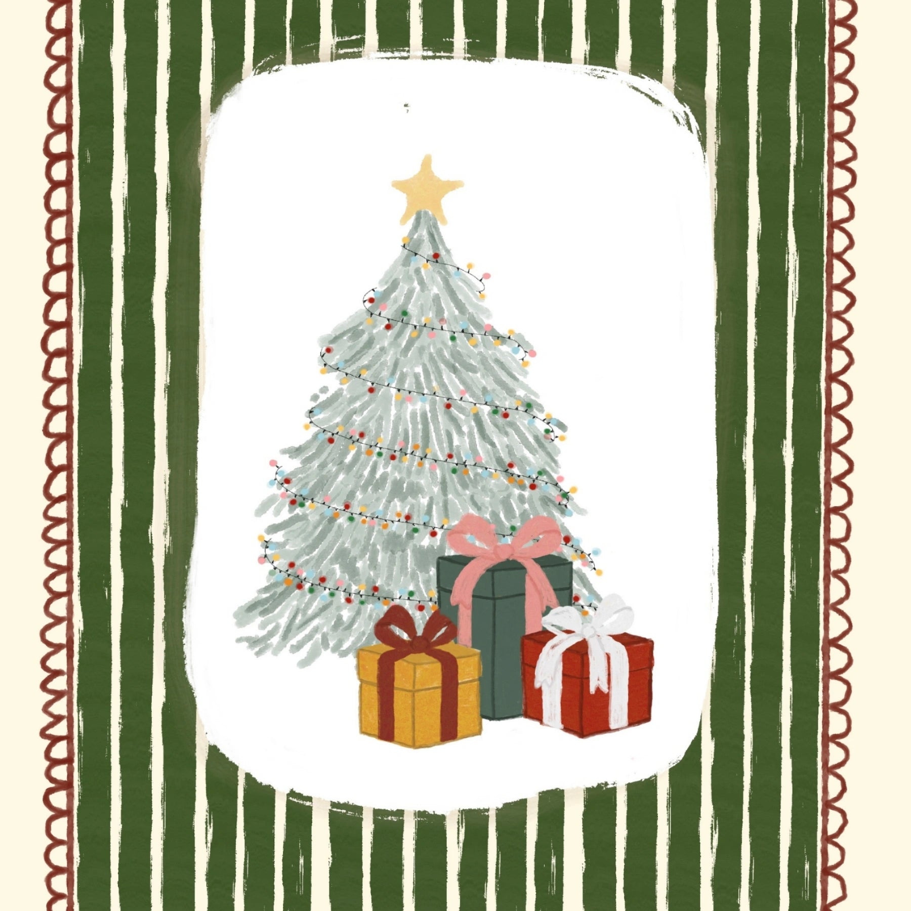 Klassische Weihnachtsbaum-Wandkunst