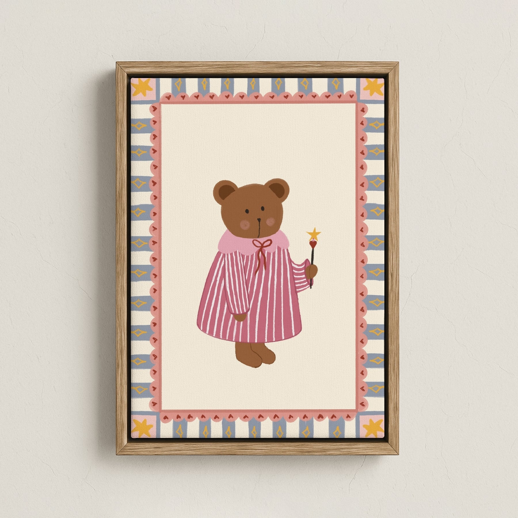 Toile imprimée pour chambre d'enfant Ours Magique