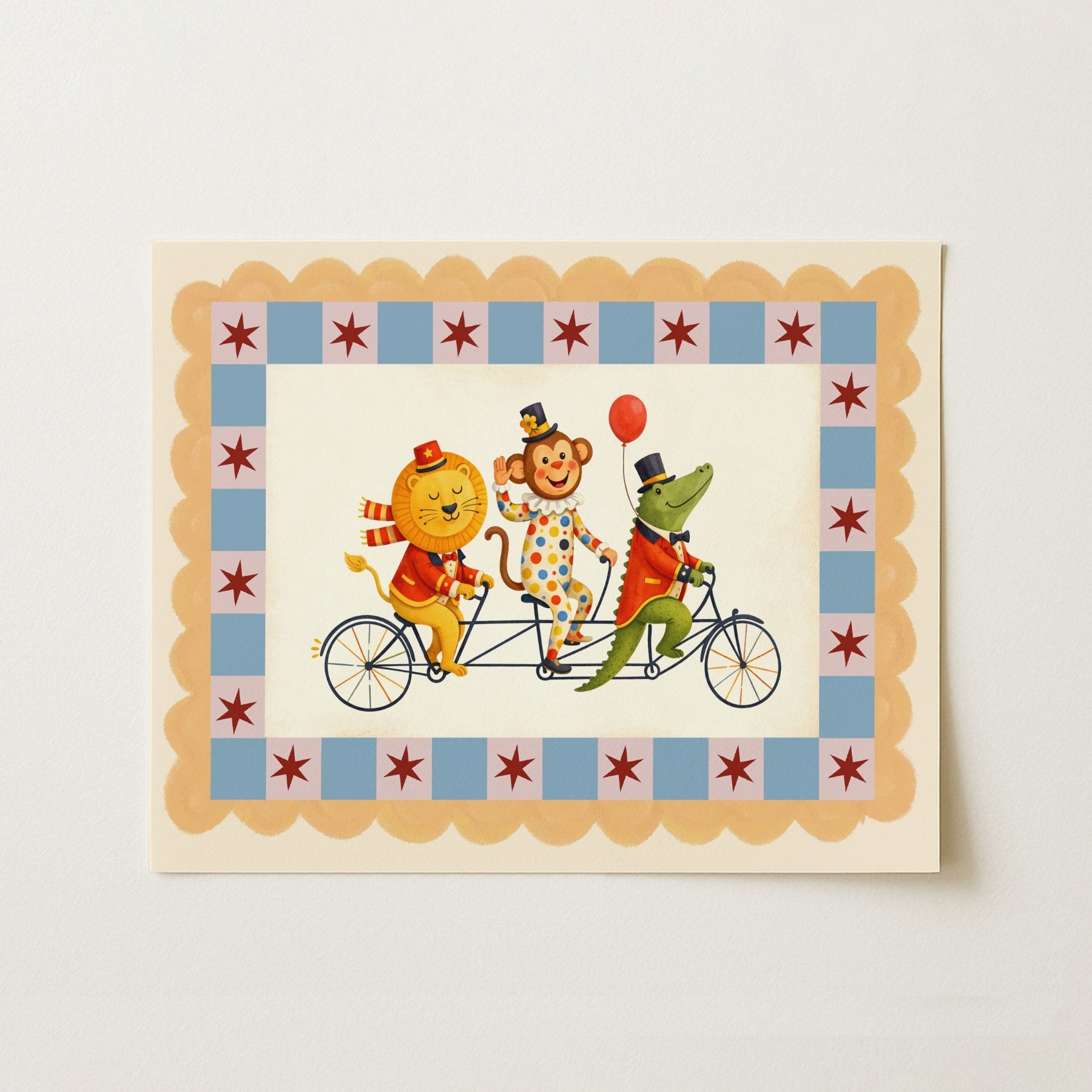 Circus Animal Parade Nursery Print, Circus Nursery Decor