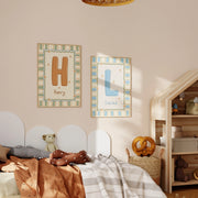 Righe e stelline – Poster con nome personalizzato