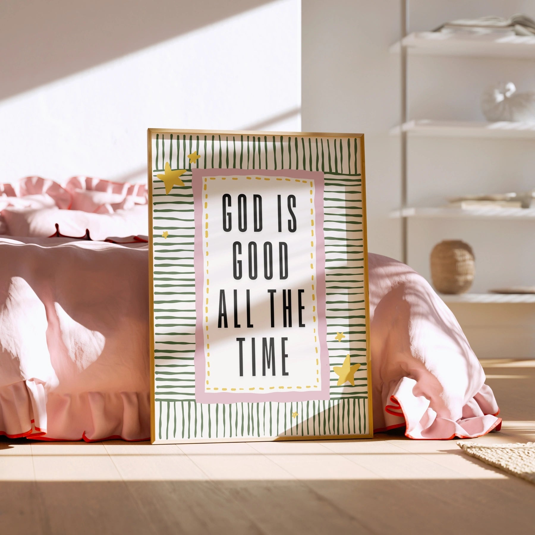 Dio è Buono in Ogni Momento, Decorazione da Parete Cristiana