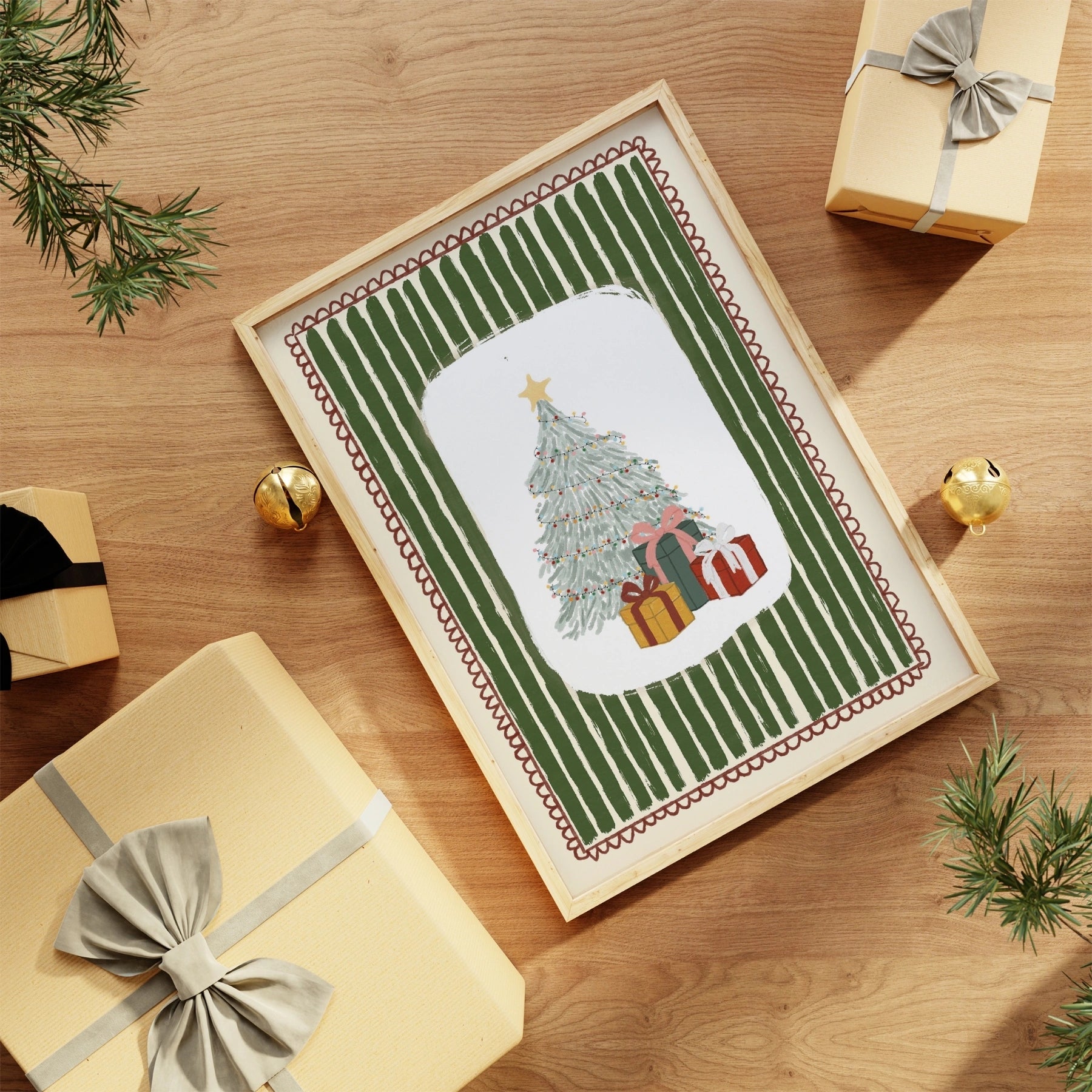 Klassische Weihnachtsbaum-Wandkunst