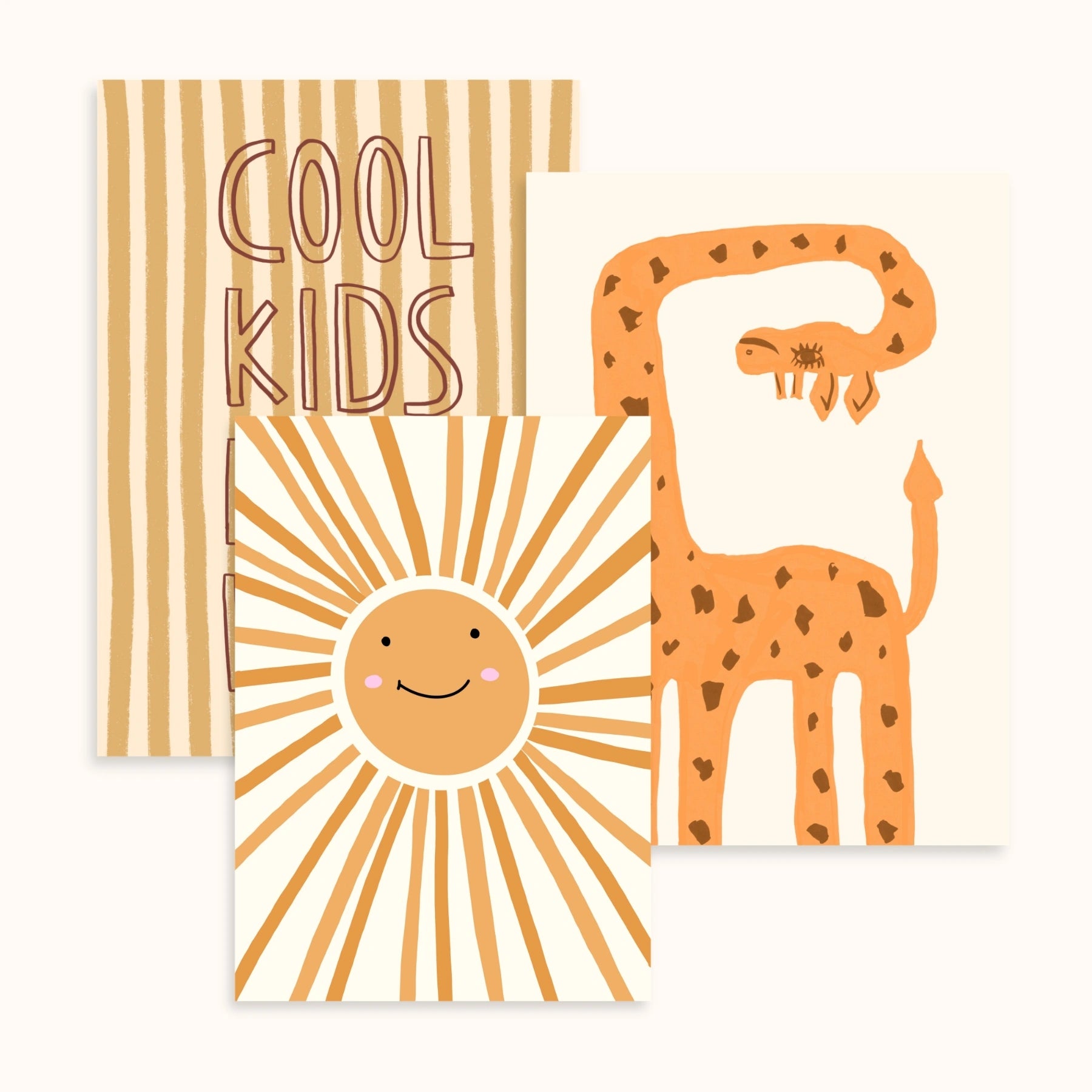 Set de 3 láminas infantiles divertidas