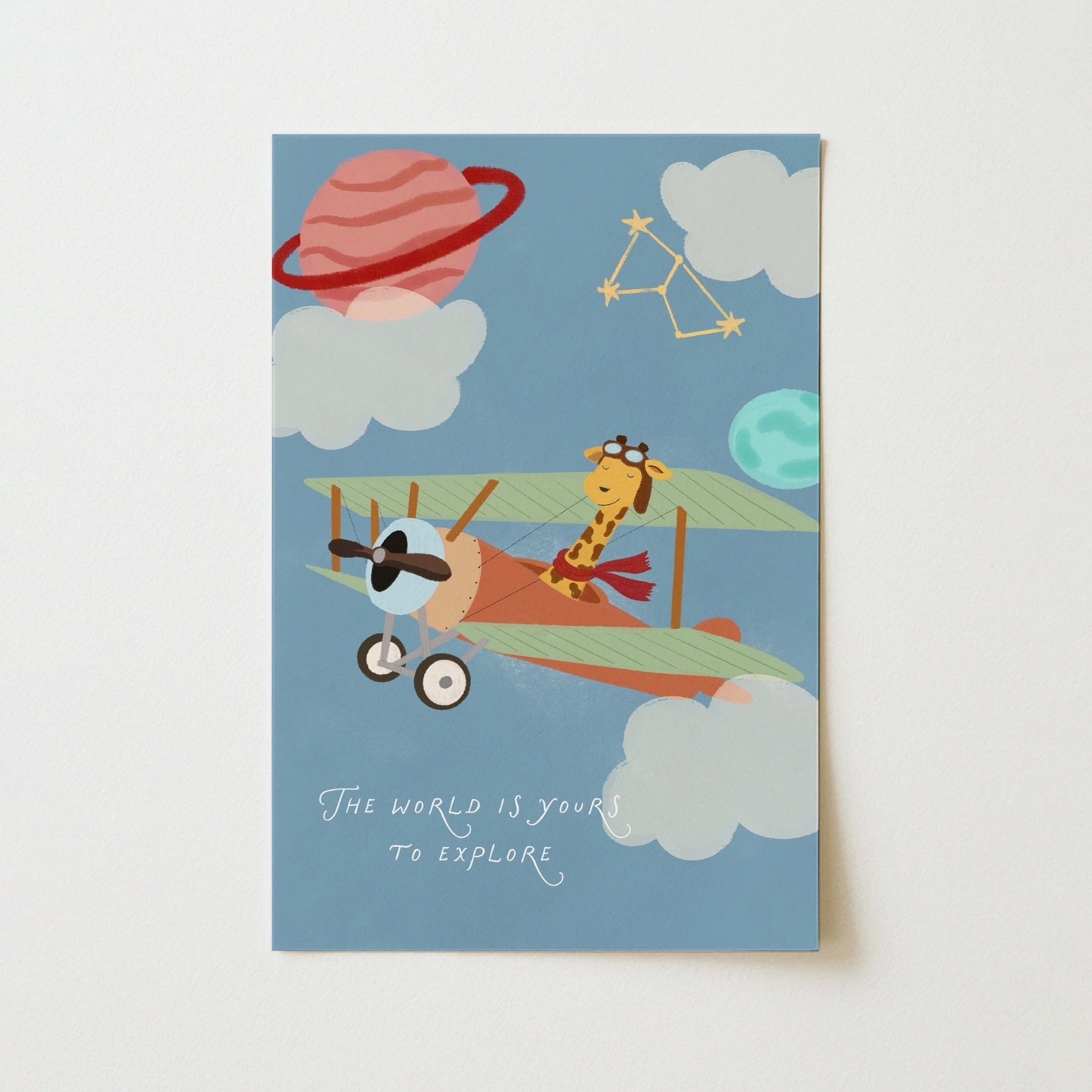 Stampa di giraffa su aeroplano