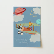 Giraffe Airplane – Nursery & kids wall art