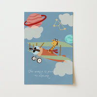 Stampa di giraffa su aeroplano