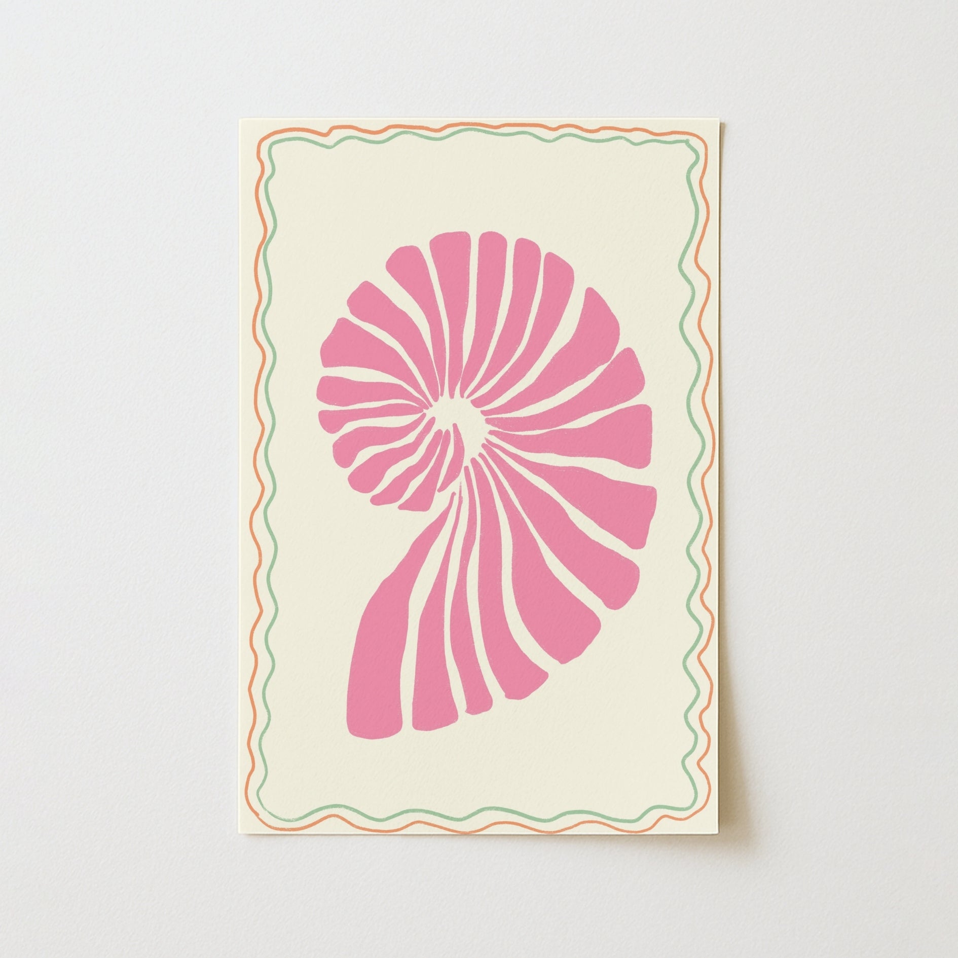 Pink Seashell Wall Art - Preppy Coastal Shell Print