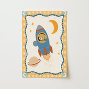 Little Astronaut by the Moon – Nursery & Kids Wall Art