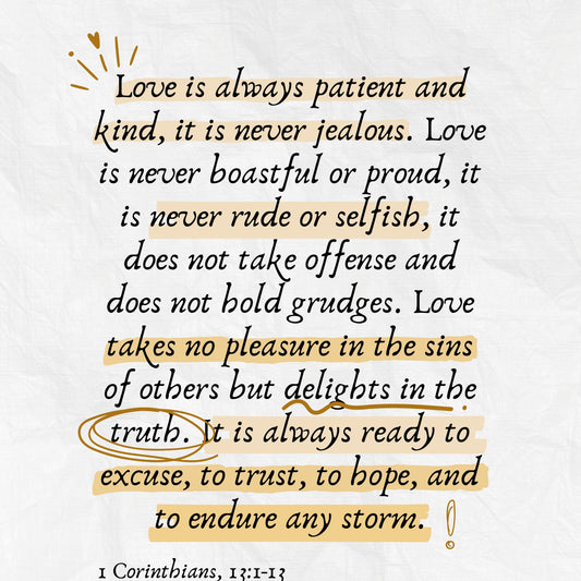 1 Corinthians 13 Wall Art – Bible Verse Print