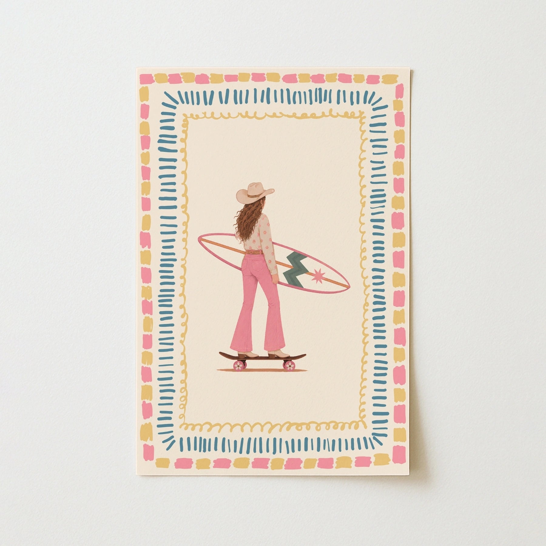 Coastal Cowgirl Surfer Wall Art