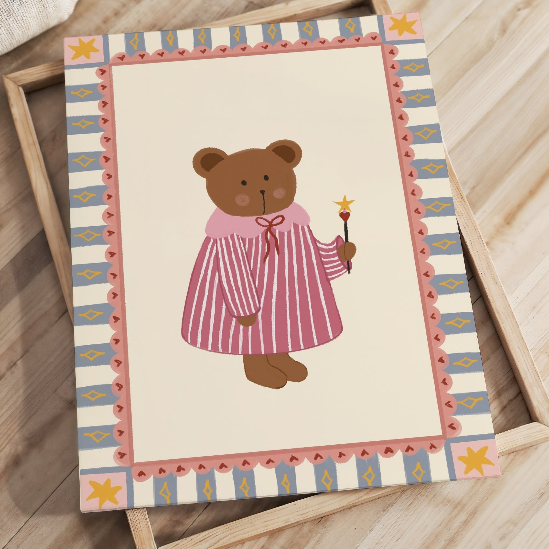 Toile imprimée pour chambre d'enfant Ours Magique