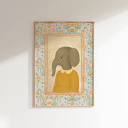 Elephant with Flowers – Arte mural para bebés y niños