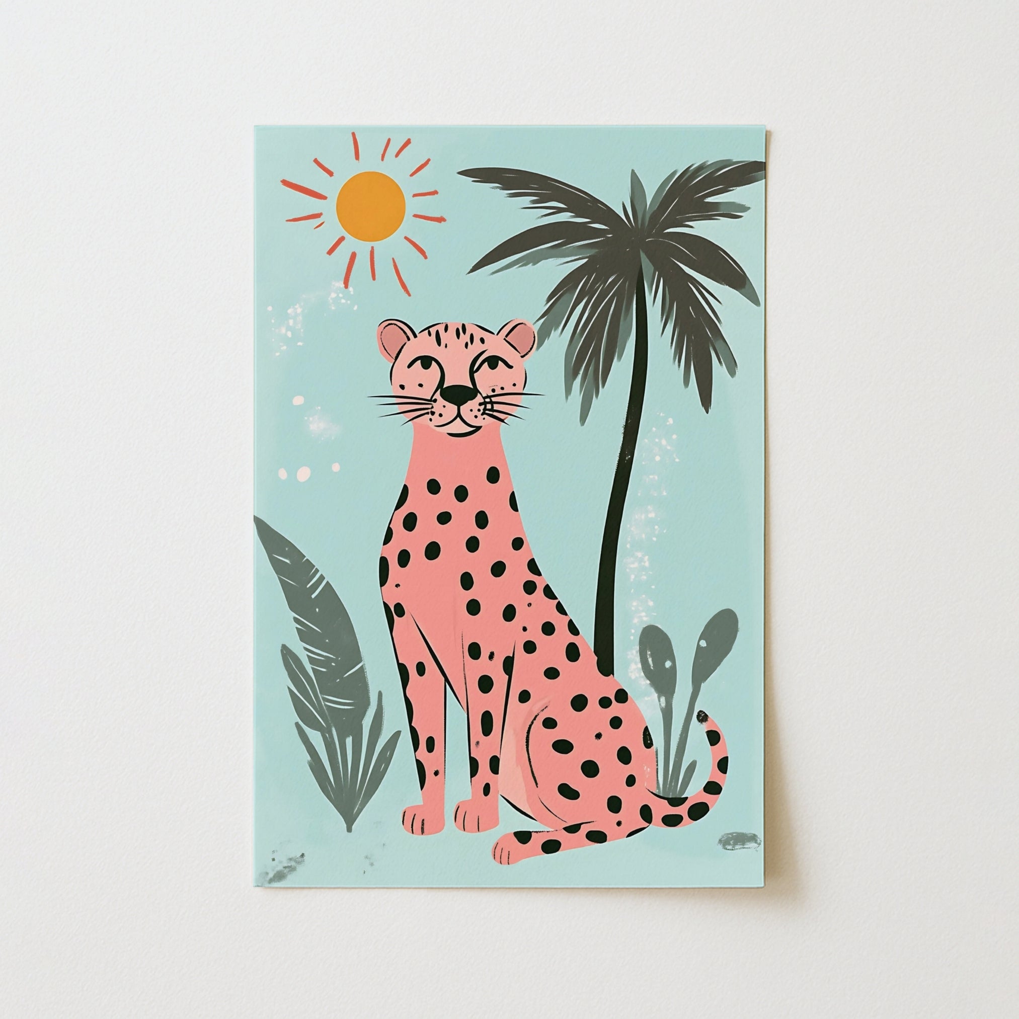 Pink Cheetah Wall Art – Tropical Animal Print
