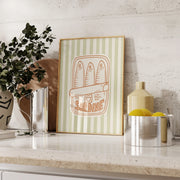 Sardine green Stripes – Kitchen Wall Art