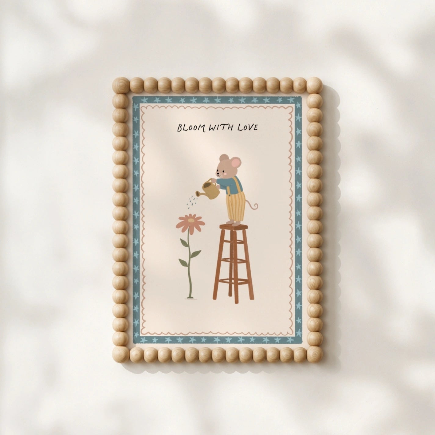 Cute Mouse Illustration Print, Whimsical Kids Decor