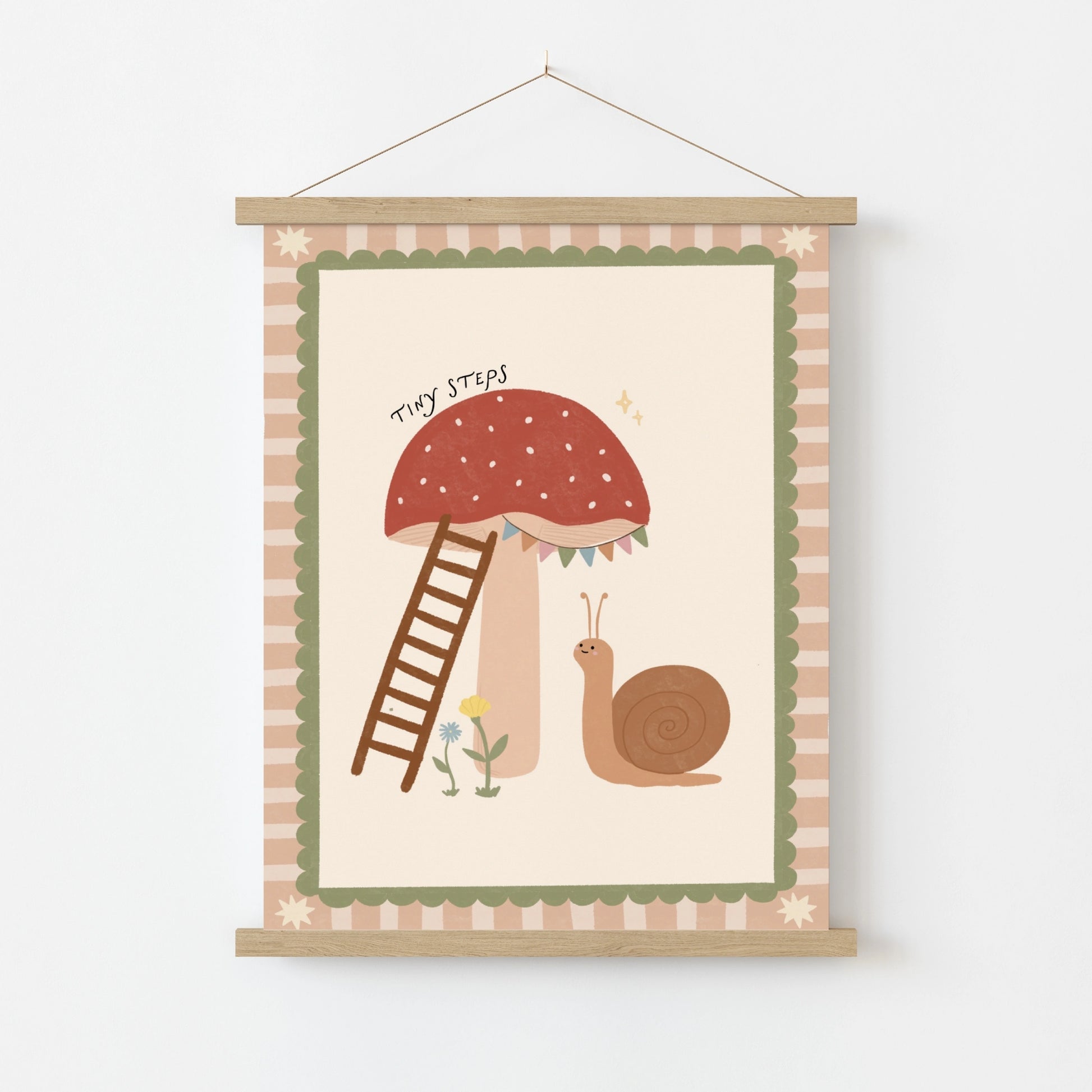 Snail Mushroom Nursery Wall Art