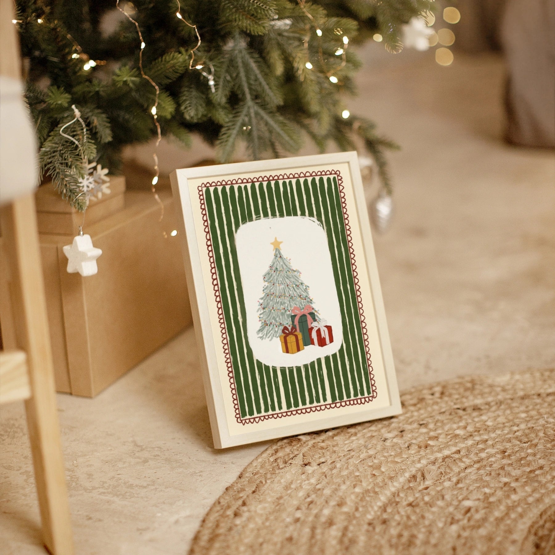 Klassische Weihnachtsbaum-Wandkunst