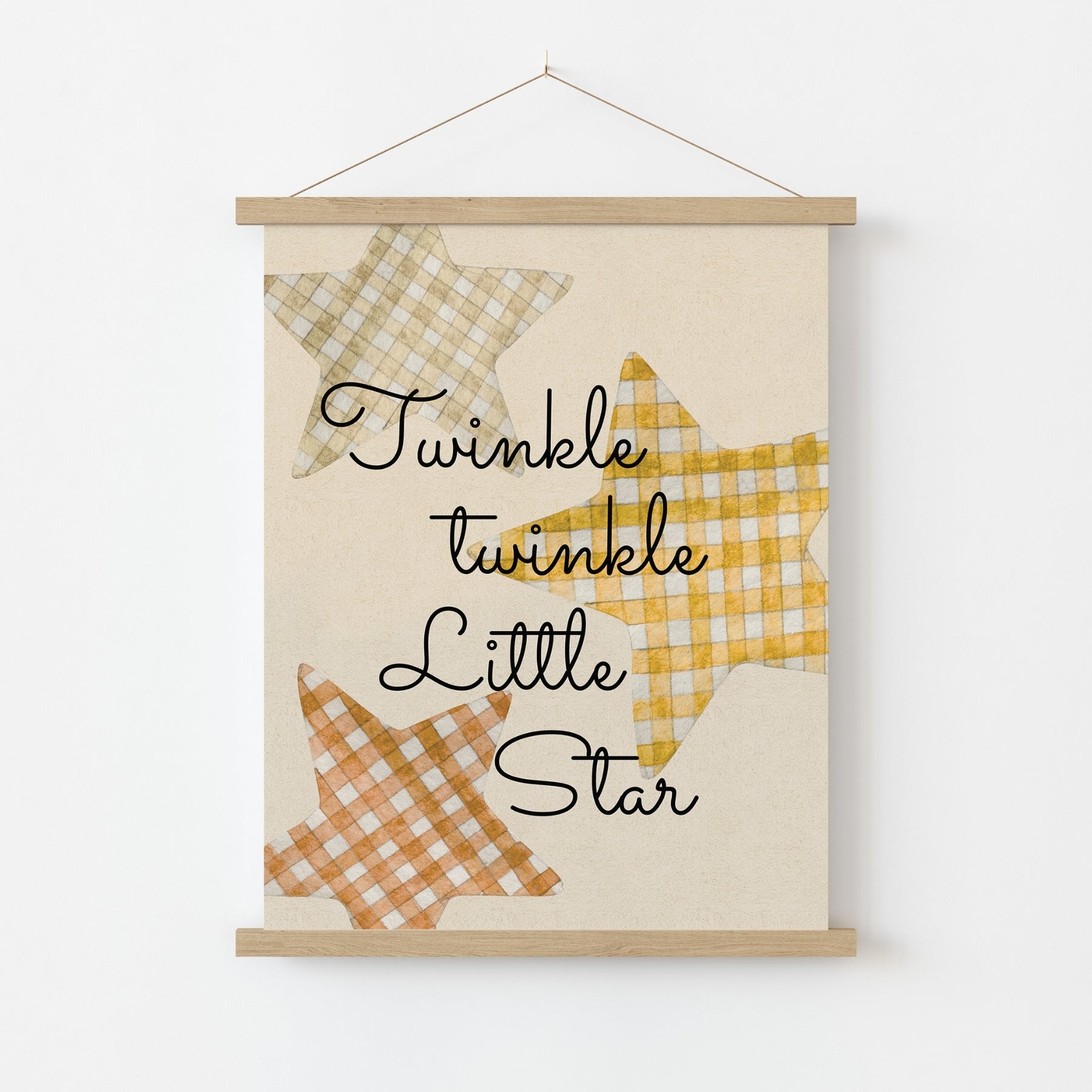 Vintage Gingham Star Wall Art