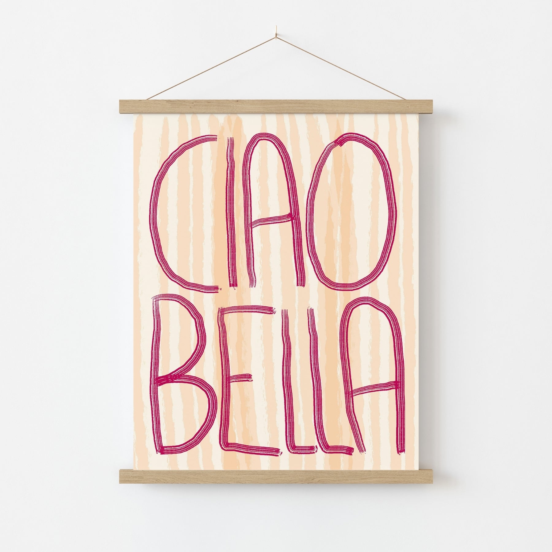 Arte de Pared Ciao Bella – Impresión de Tipografía Italiana Audaz