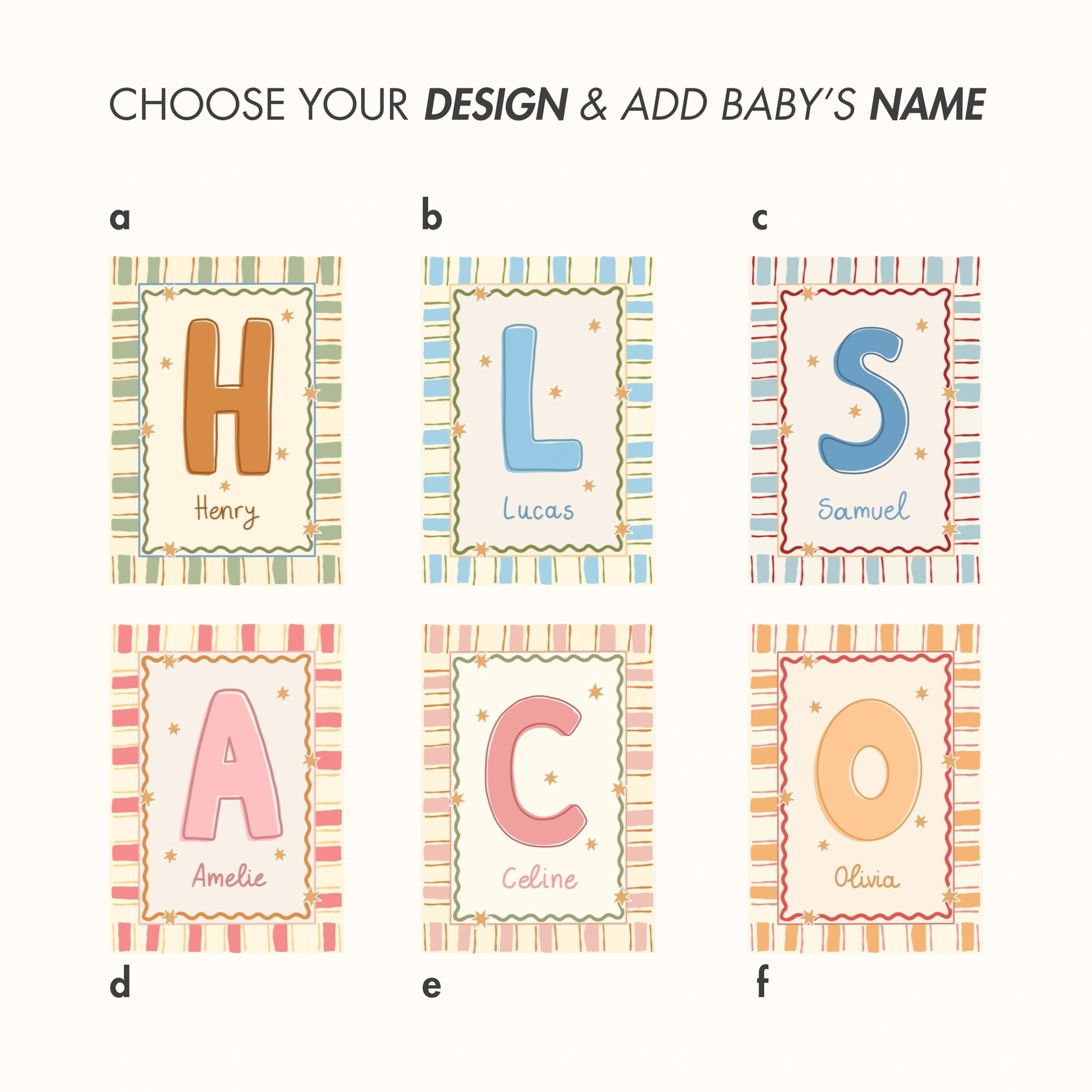 Personalized Nursery Name Wall Print