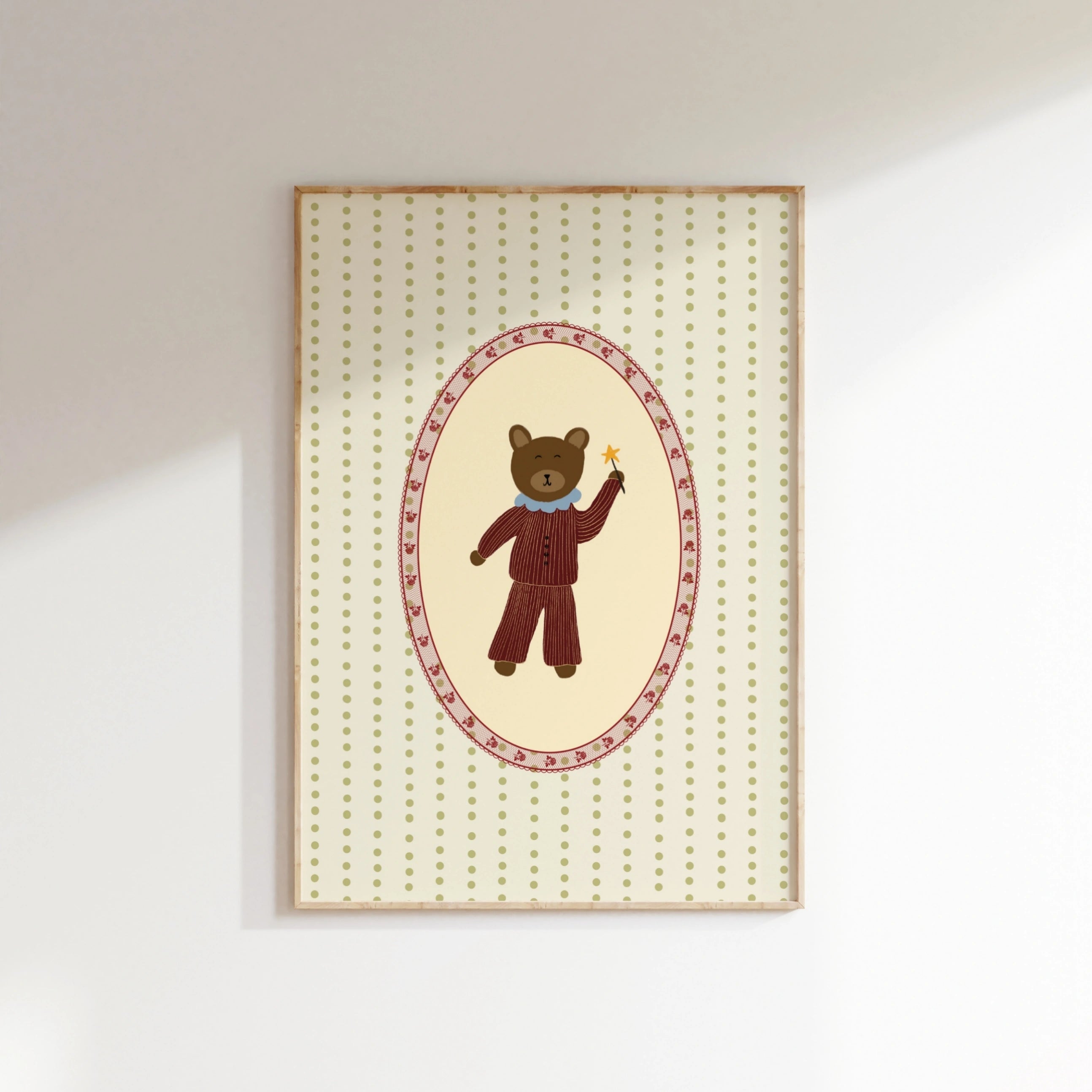 Magic Teddy Bear Print, Vintage Nursery Decor