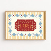 Circus Ticket Nursery Print